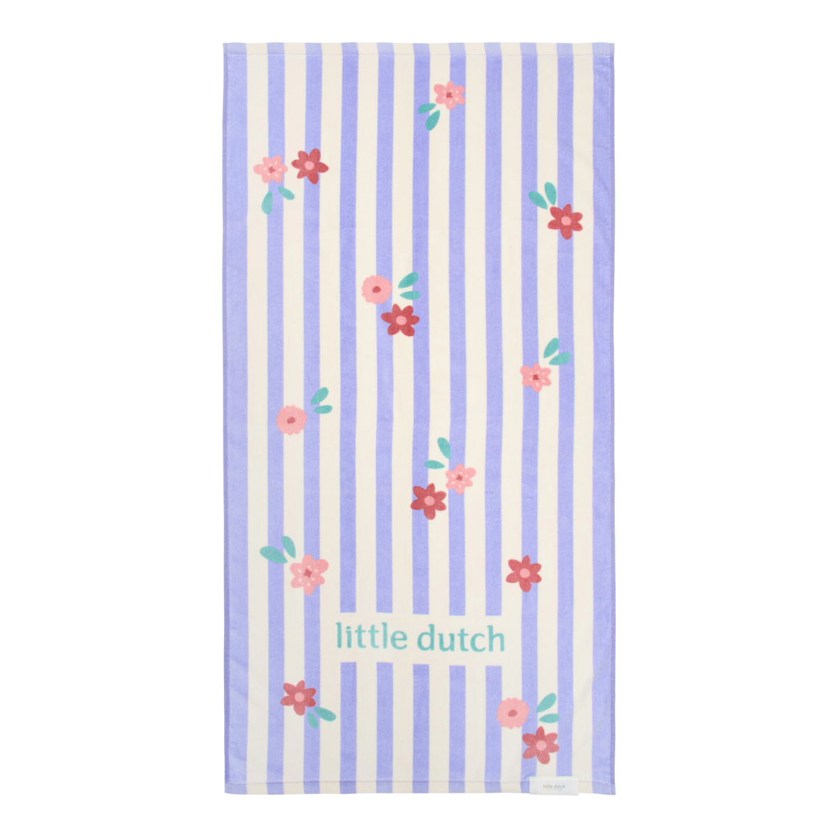 Little Dutch telo mare righe lilla fiori 60x120 cotone