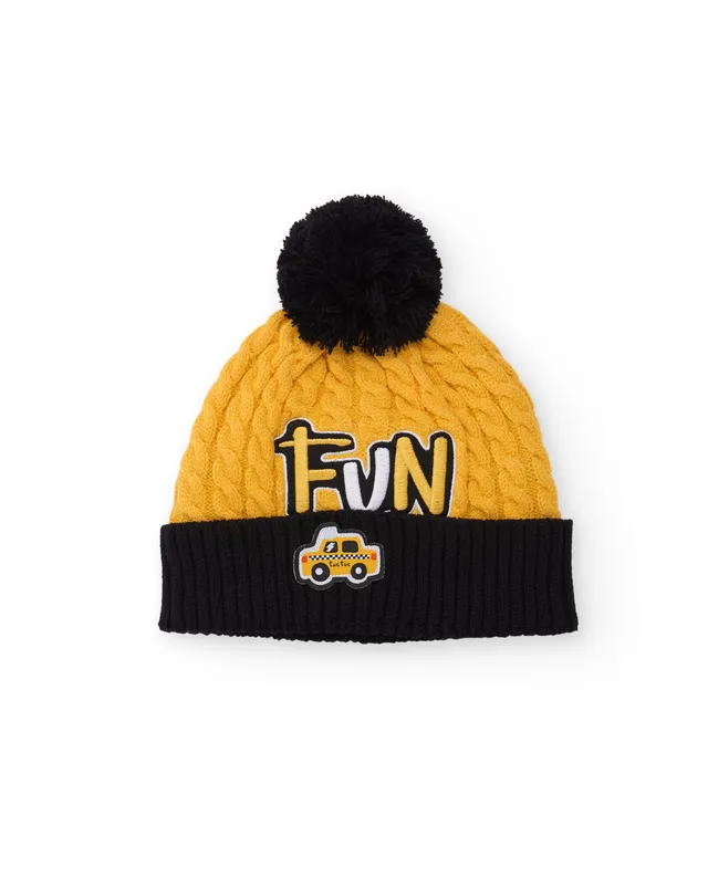 Tuc Tuc NY Fun berretto bimbo giallo con pon pon