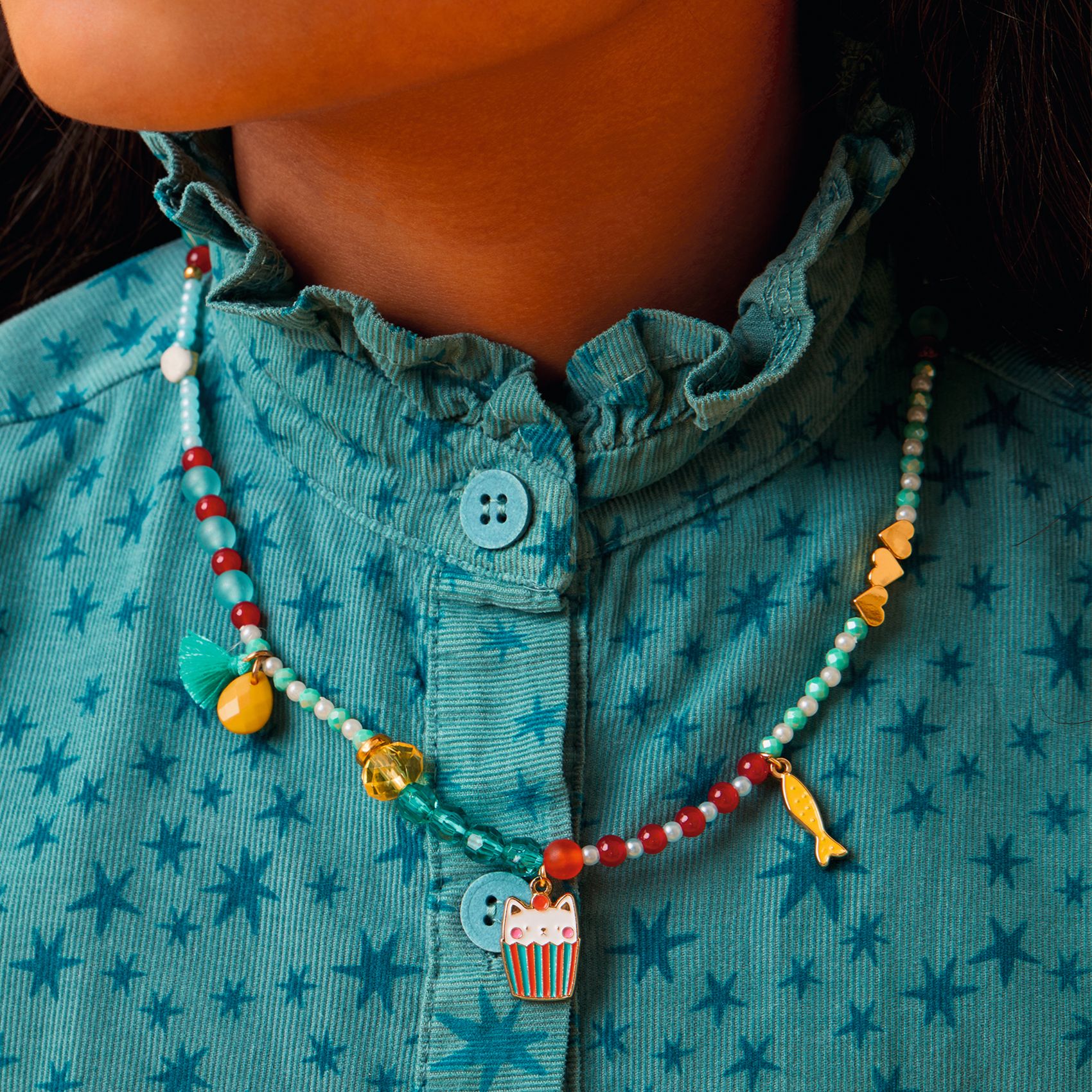 Djeco Mia Cat Collana Bijou Bambina con Ciondoli