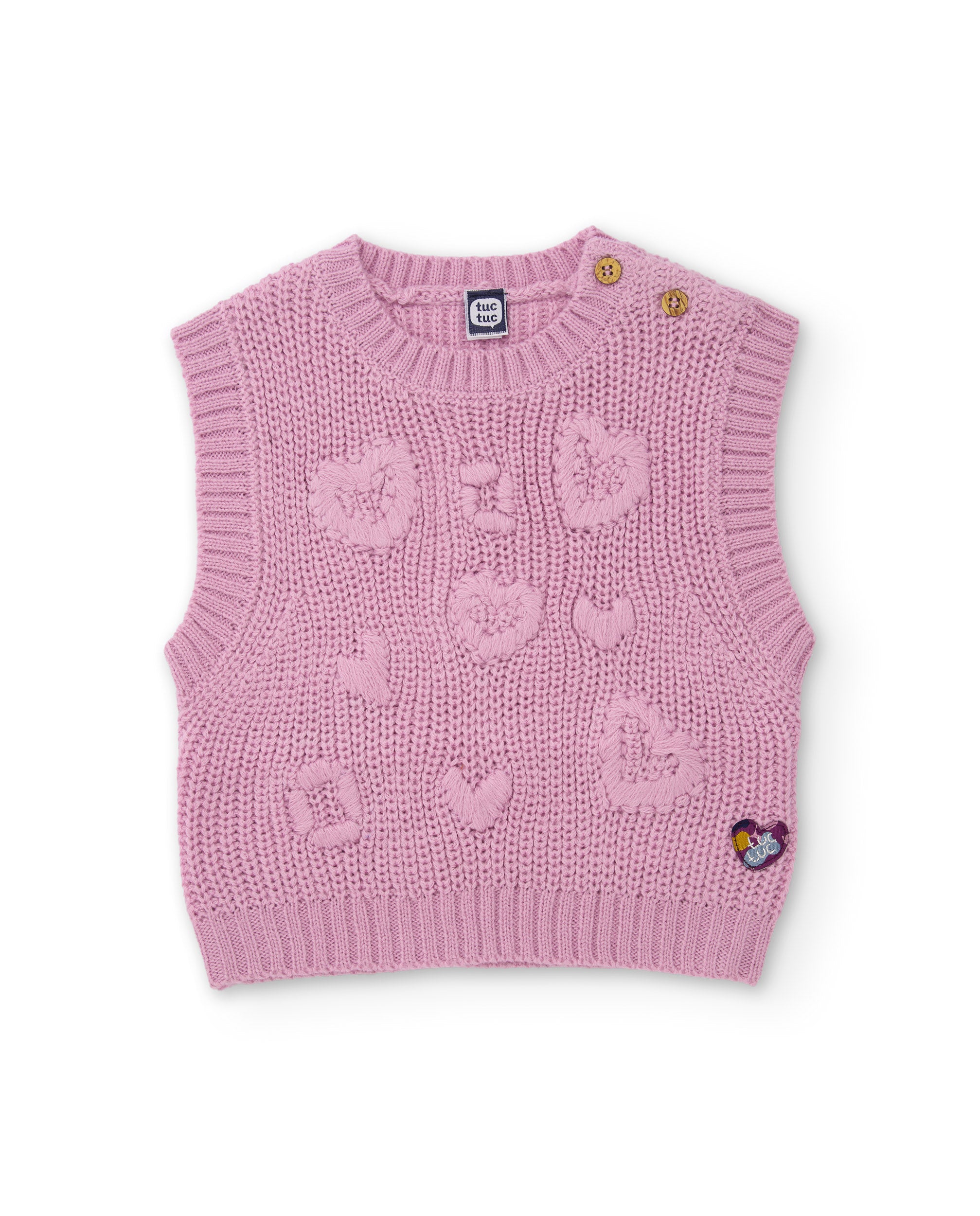 Tuc Tuc gilet bimba maglia cuori rosa