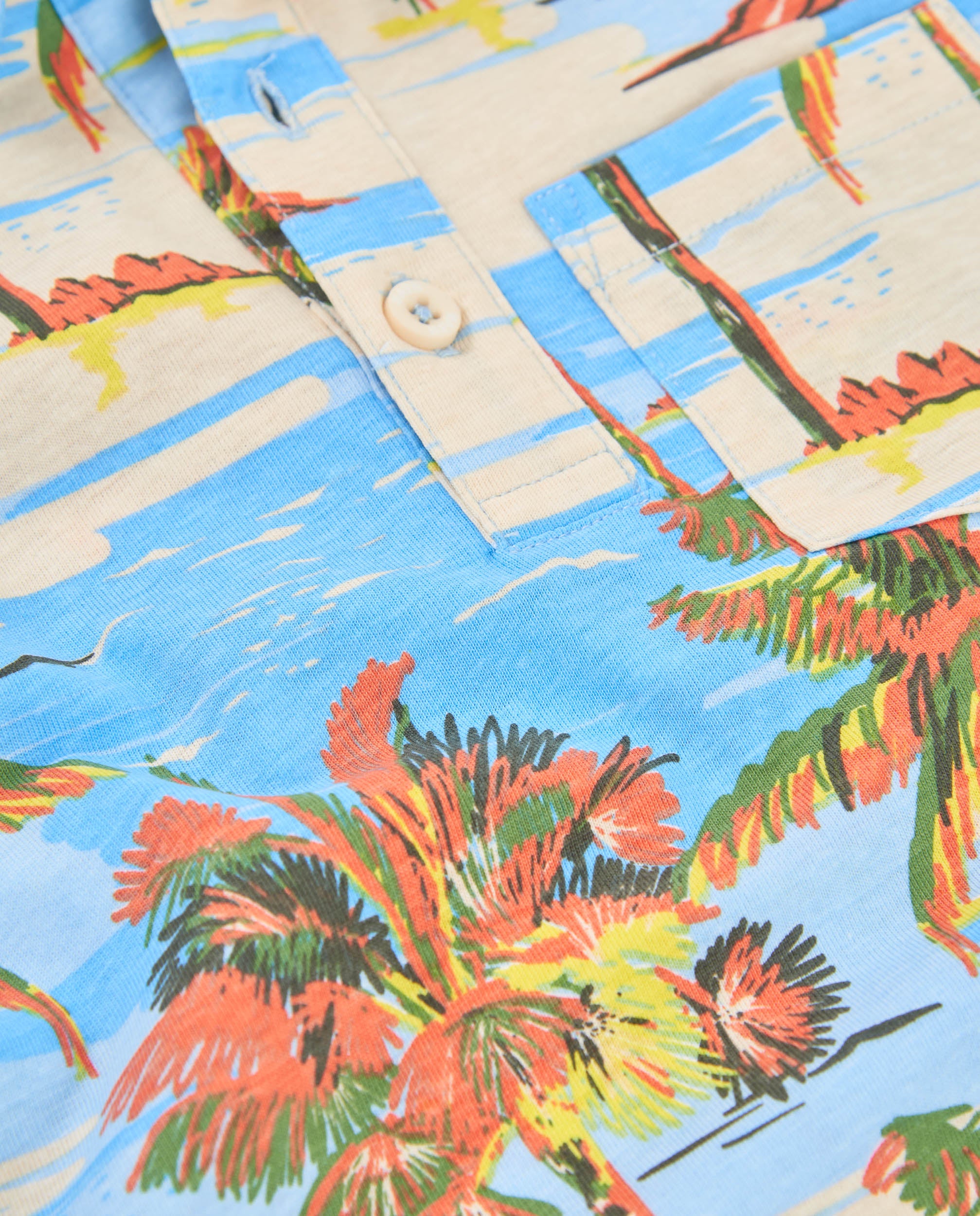 Tuc Tuc maglietta bambino blu stampa tropicale