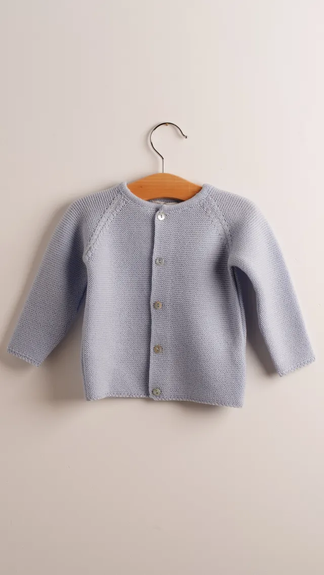 Babyhood lana merino premium giacca neonato blu bottoni