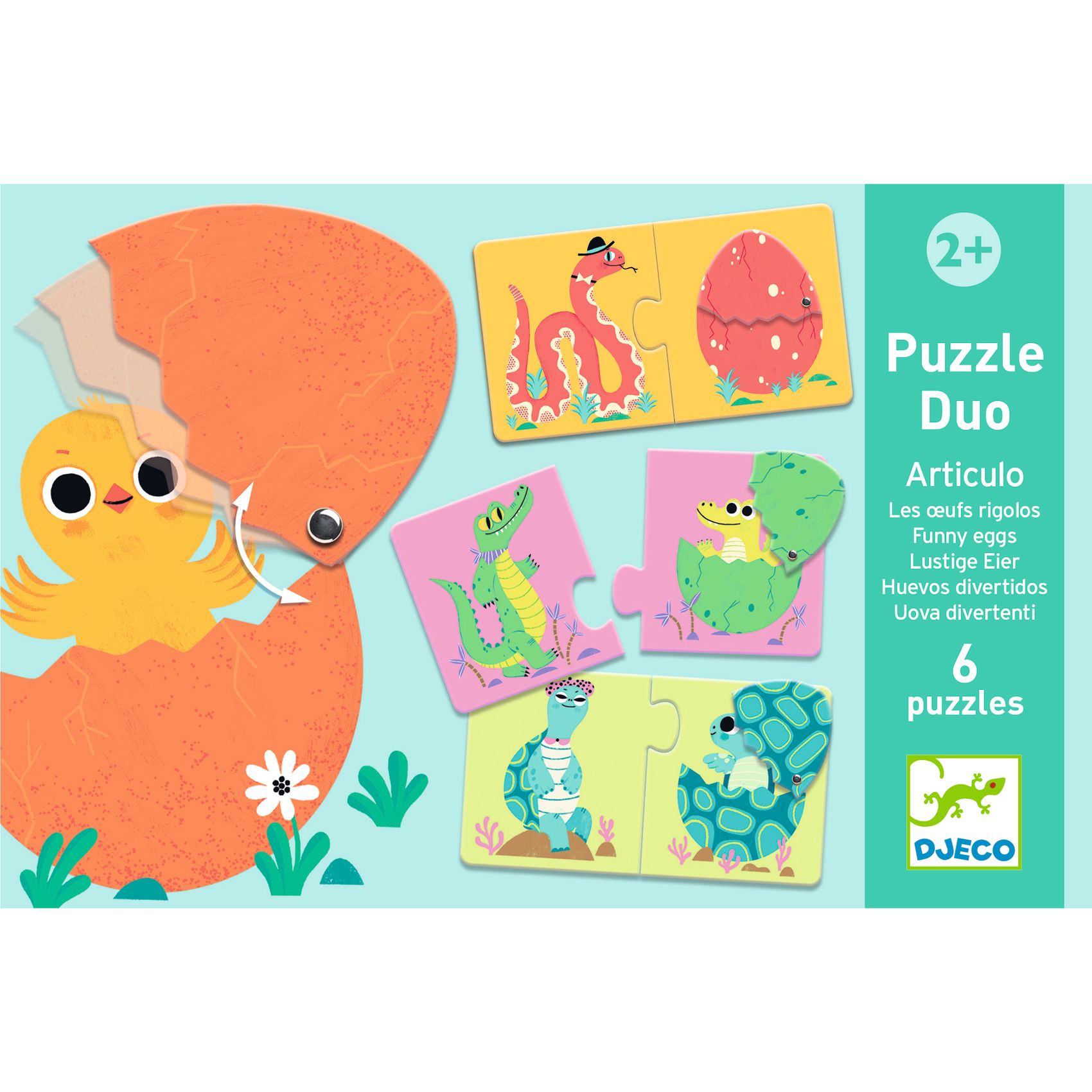 Djeco Funny Eggs Duo puzzle uova animali dai 2 anni FSC