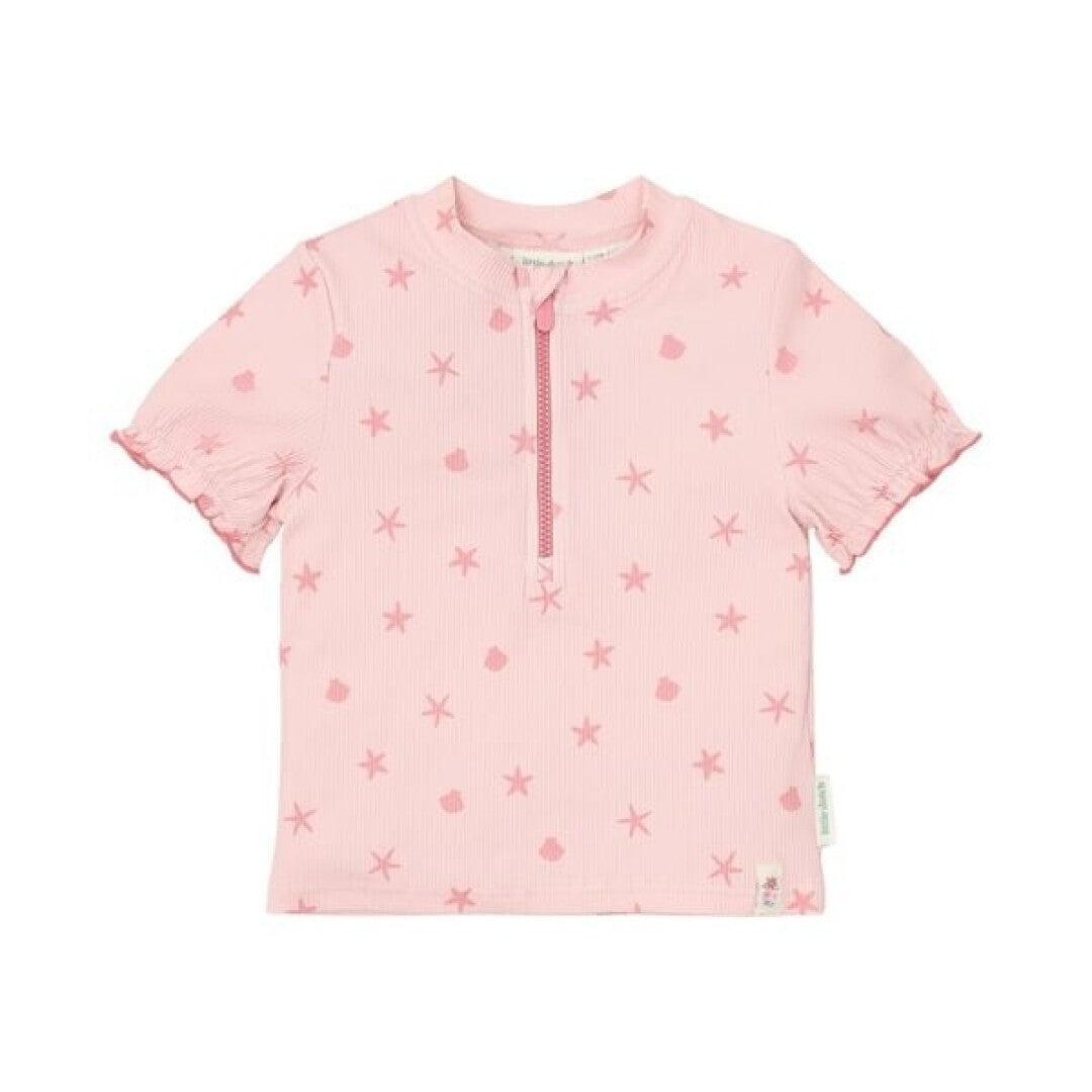 Little Dutch maglietta mare bambina rosa conchiglie UPF 40+