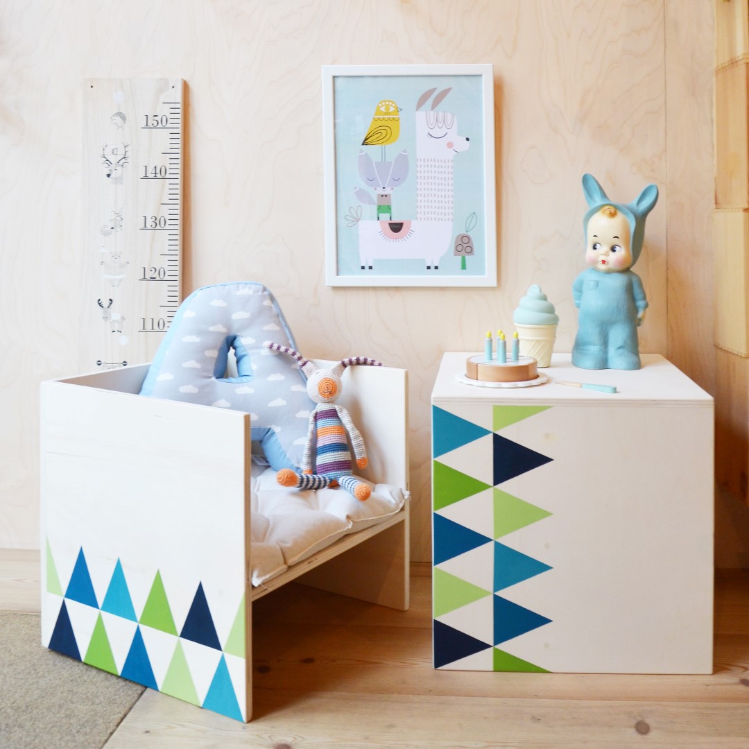 Petit Monkey Lama and Friends poster A3 celeste