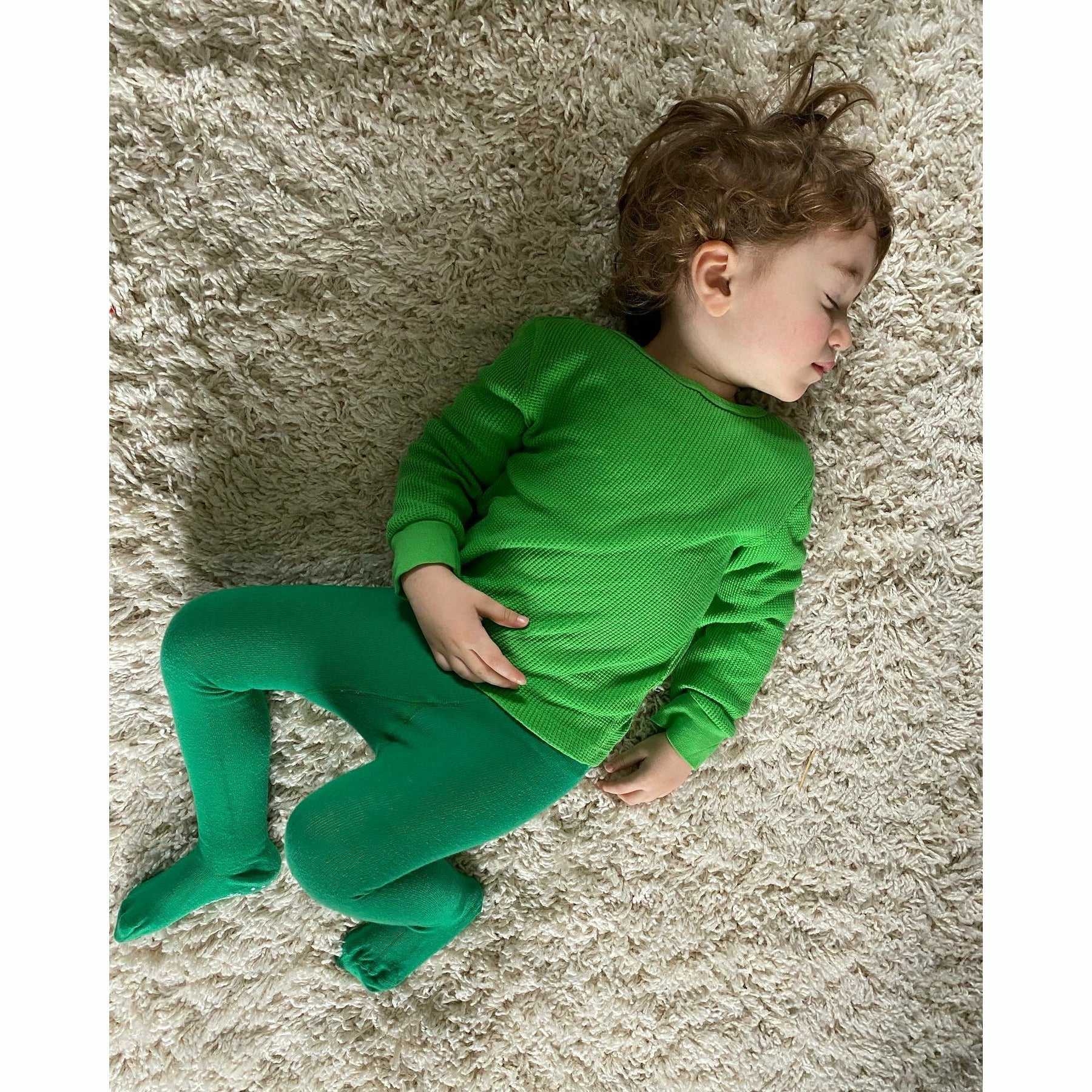 Slugs & Snails Block Colour collant bimbi verde smeraldo bio