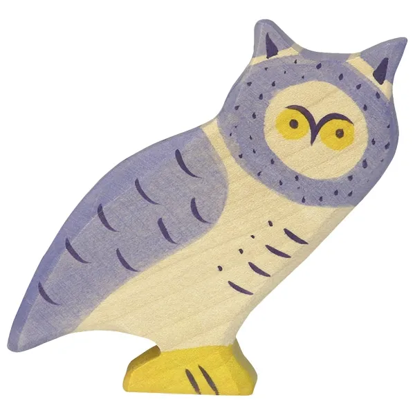 Holztiger Gufo figura in legno dipinta a mano