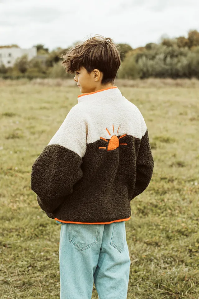 Ella and Rapha little teddy SUN Jacket giacca arancione pile