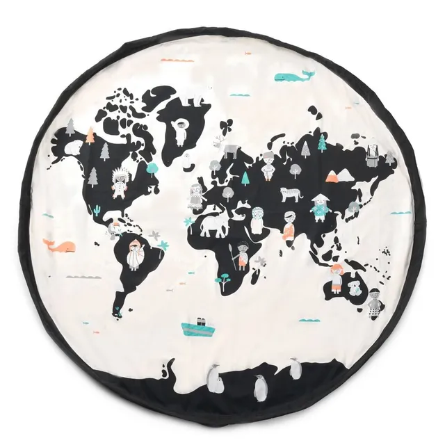 Play&Go Worldmap sacco portagiochi tappeto 140 cm cotone