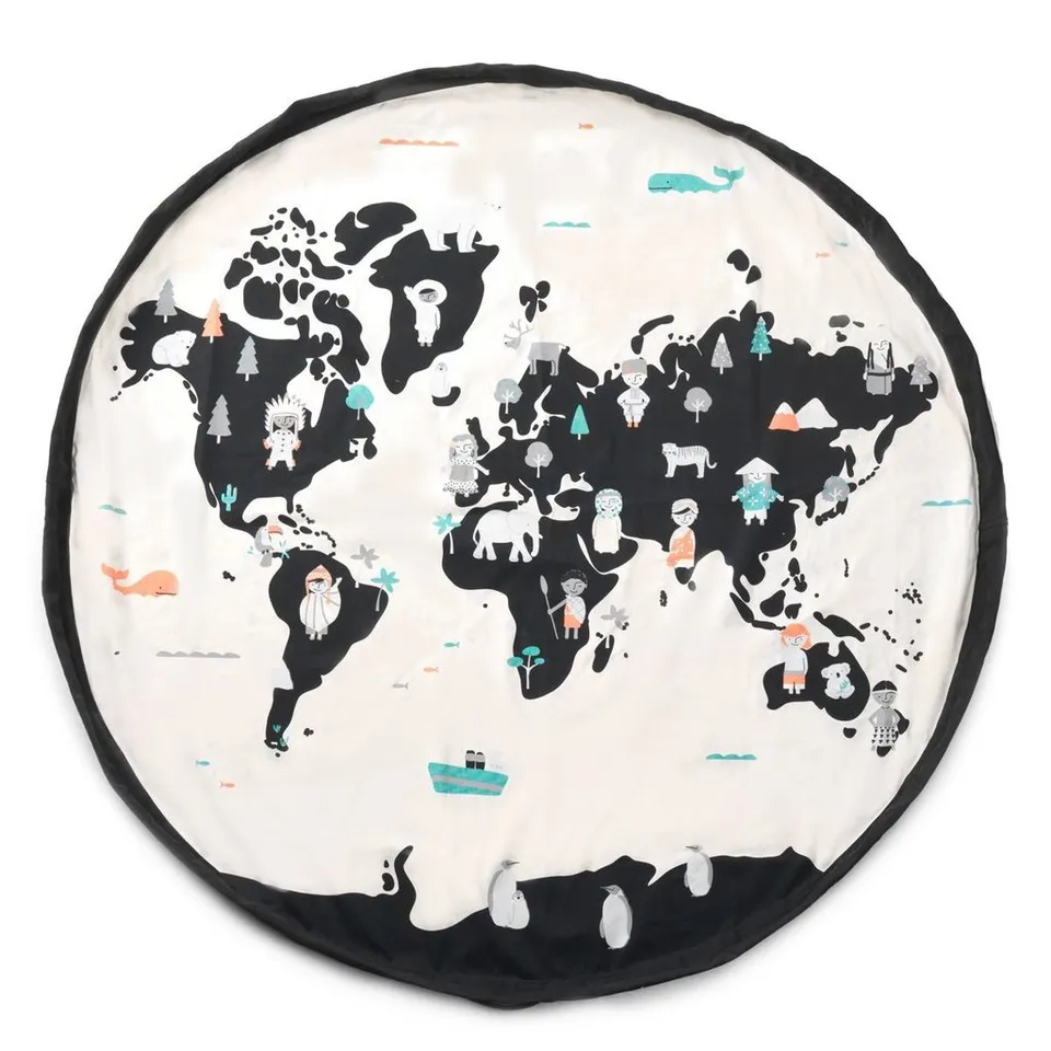 Play&Go Worldmap sacco portagiochi tappeto 140 cm cotone