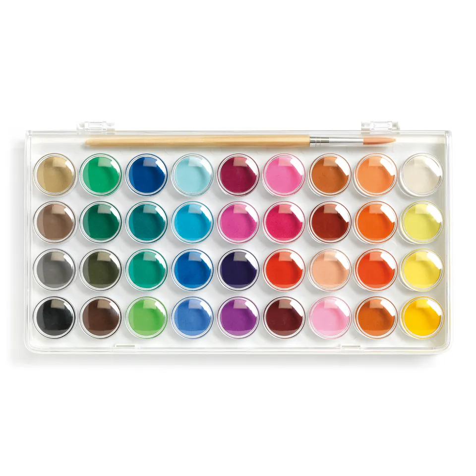 Djeco set 36 colori acquarelli per dipingere