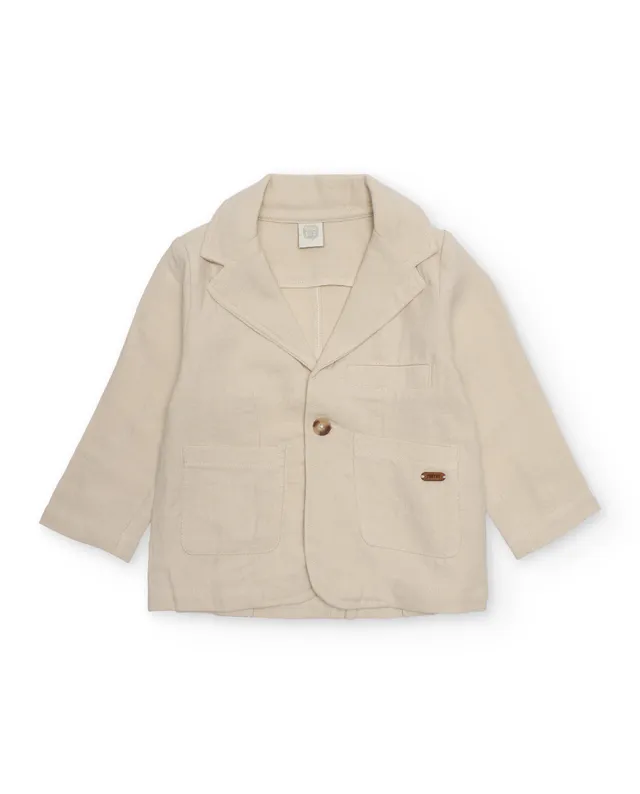 Tuc Tuc blazer bambino beige monopetto con risvolti