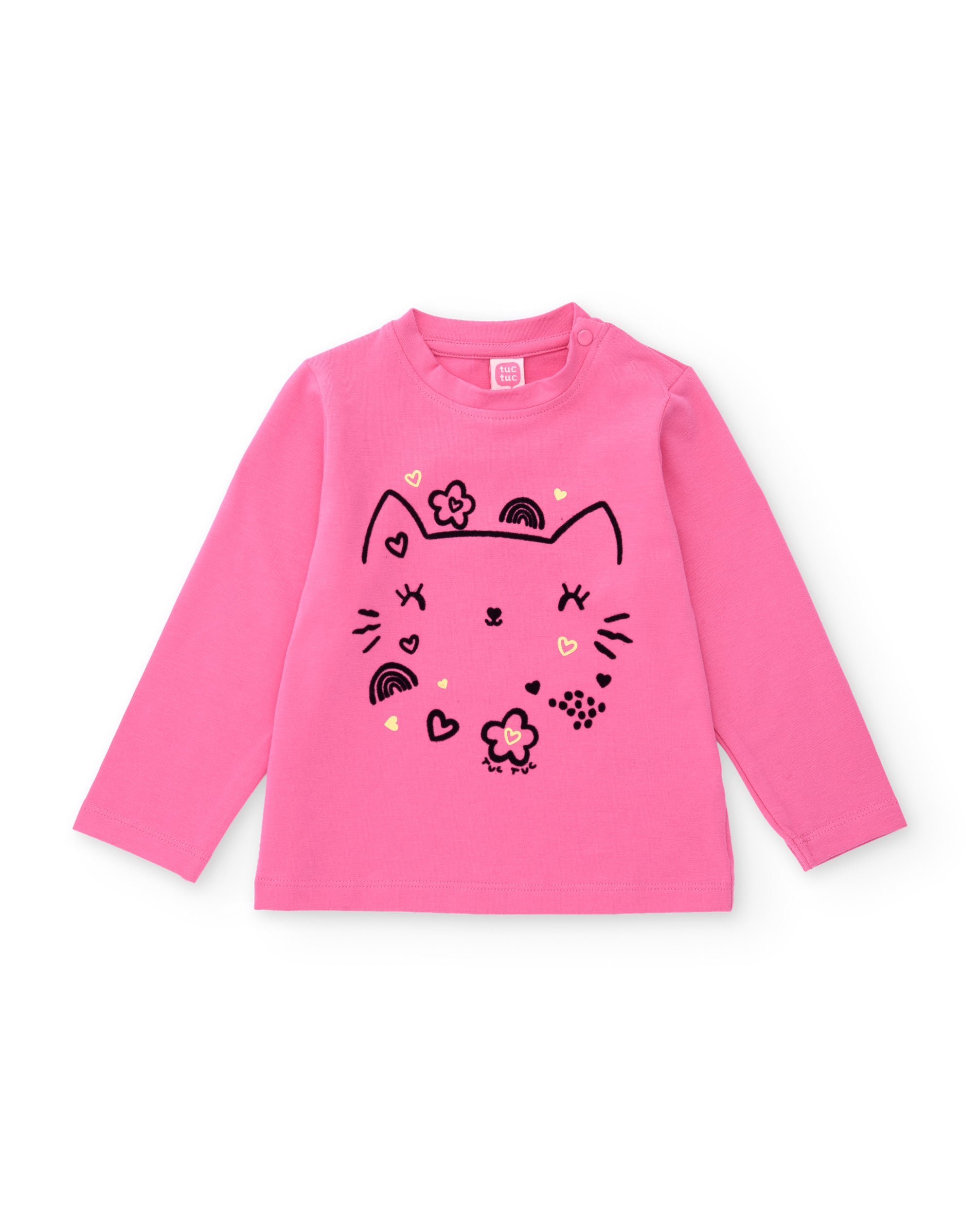 Tuc Tuc Meow Meow maglia bambina rosa gatto manica lunga