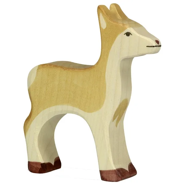 Holztiger mamma Cervo figura legno dipinta mano