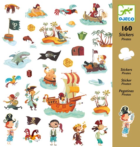 Djeco Pirati Cartella 160 Adesivi