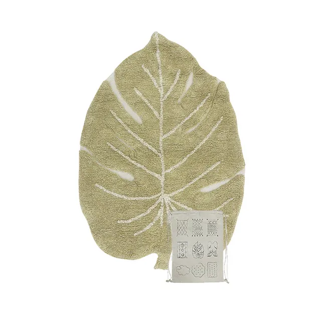 Lorena Canals Monstera Mini tappeto foglia verde 75x100 cm
