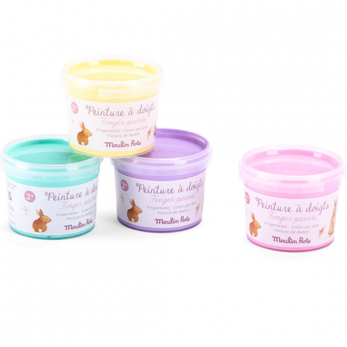Moulin Roty Les Rosalie colori a dita 4 vasetti pastello