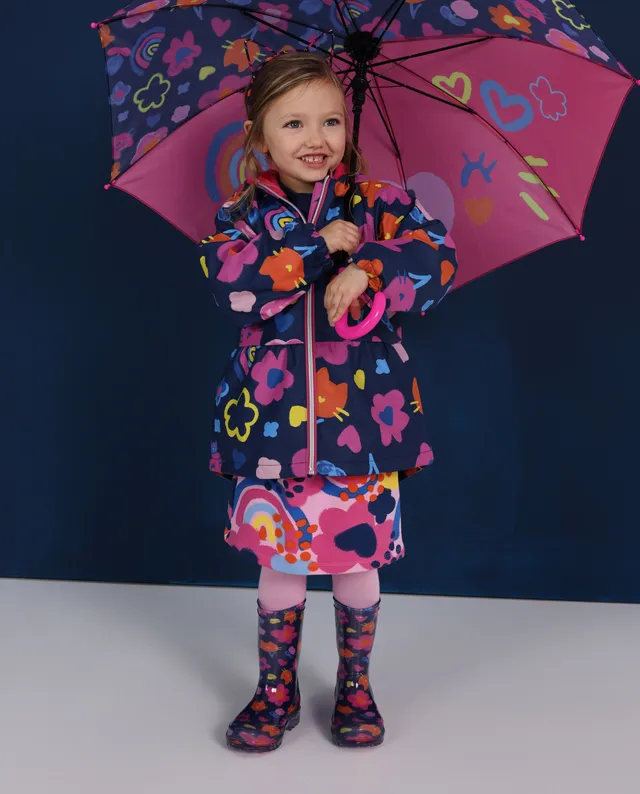 Tuc Tuc Meow Meow giacca antipioggia bambina fiori blu navy