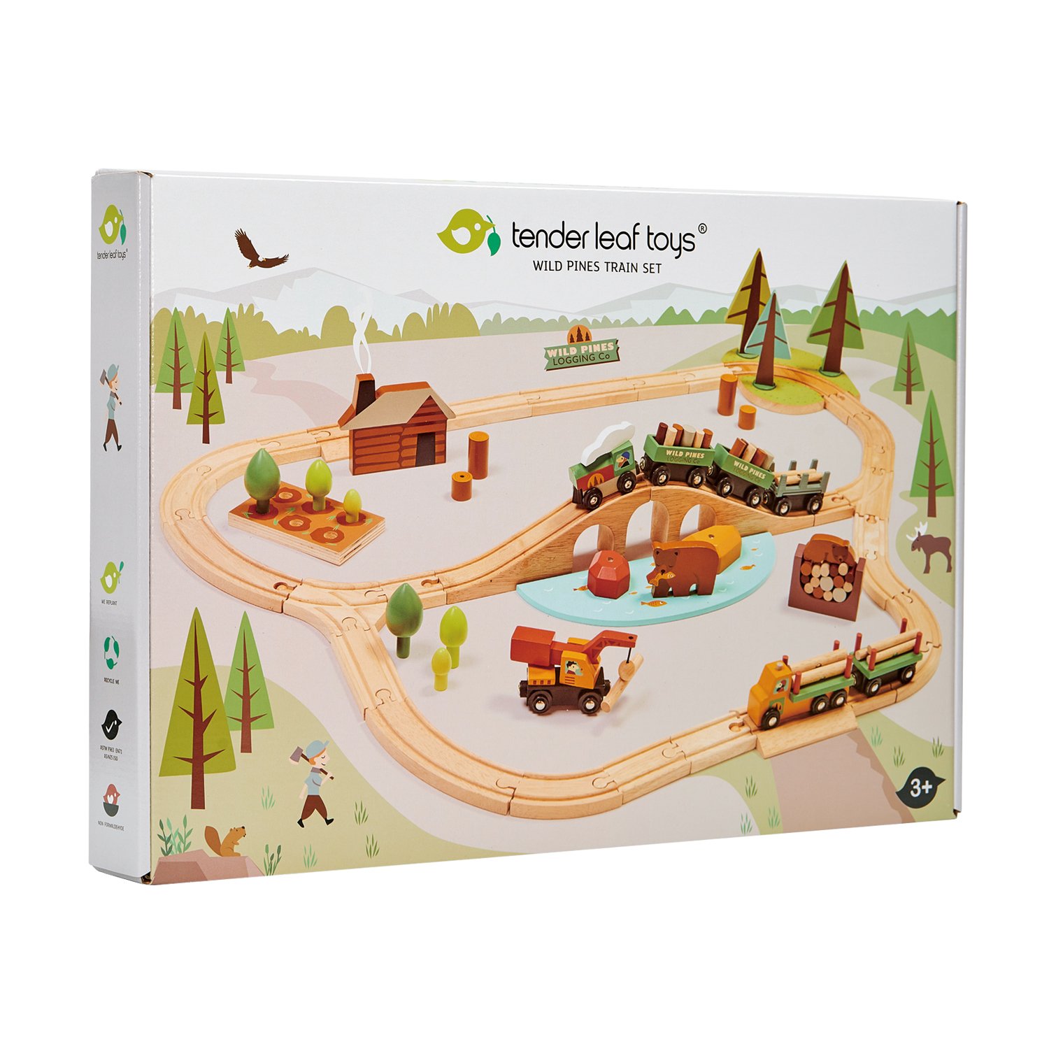 Tender Leaf Wild Pines Forest Set Trenino Legno 30 Binari