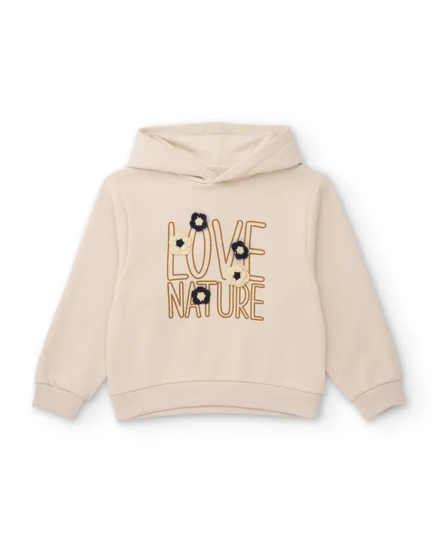 Tuc Tuc Lake House Love Nature felpa bimba ecru ricamo fiori