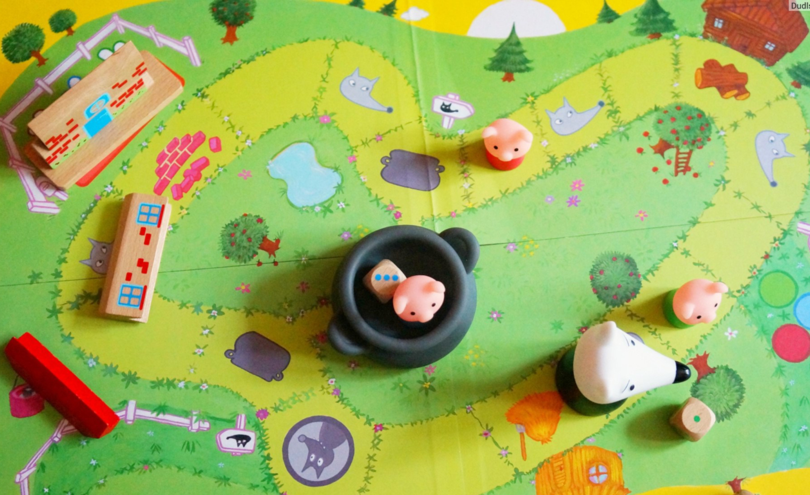 Djeco Woolfy gioco da tavolo cooperativo 3 porcellini