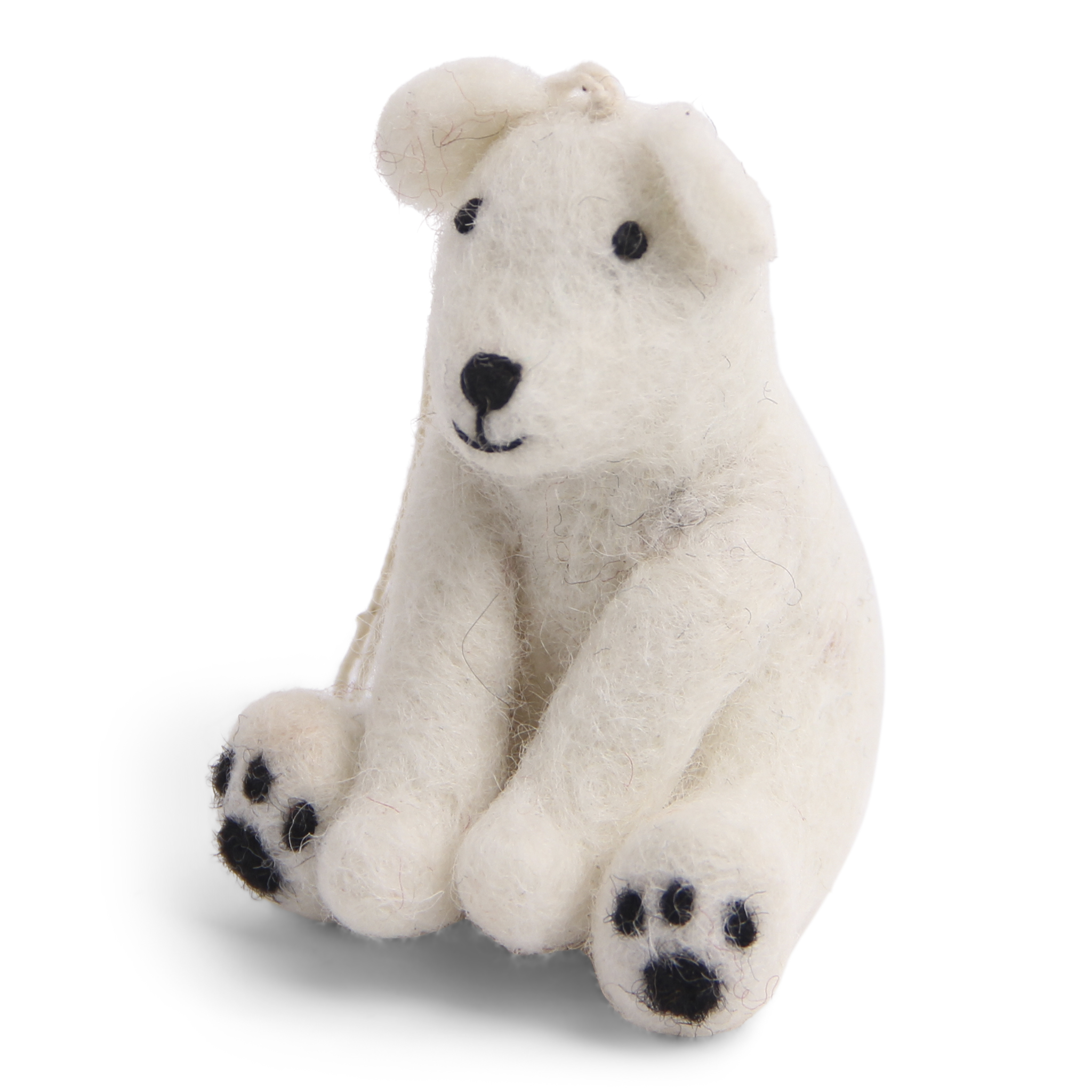 Gry & Sif orso polare seduto pendente in feltro 7 cm