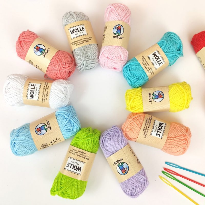 Ursus Wool set 10 gomitoli cotone pastello 10 g uncinetto