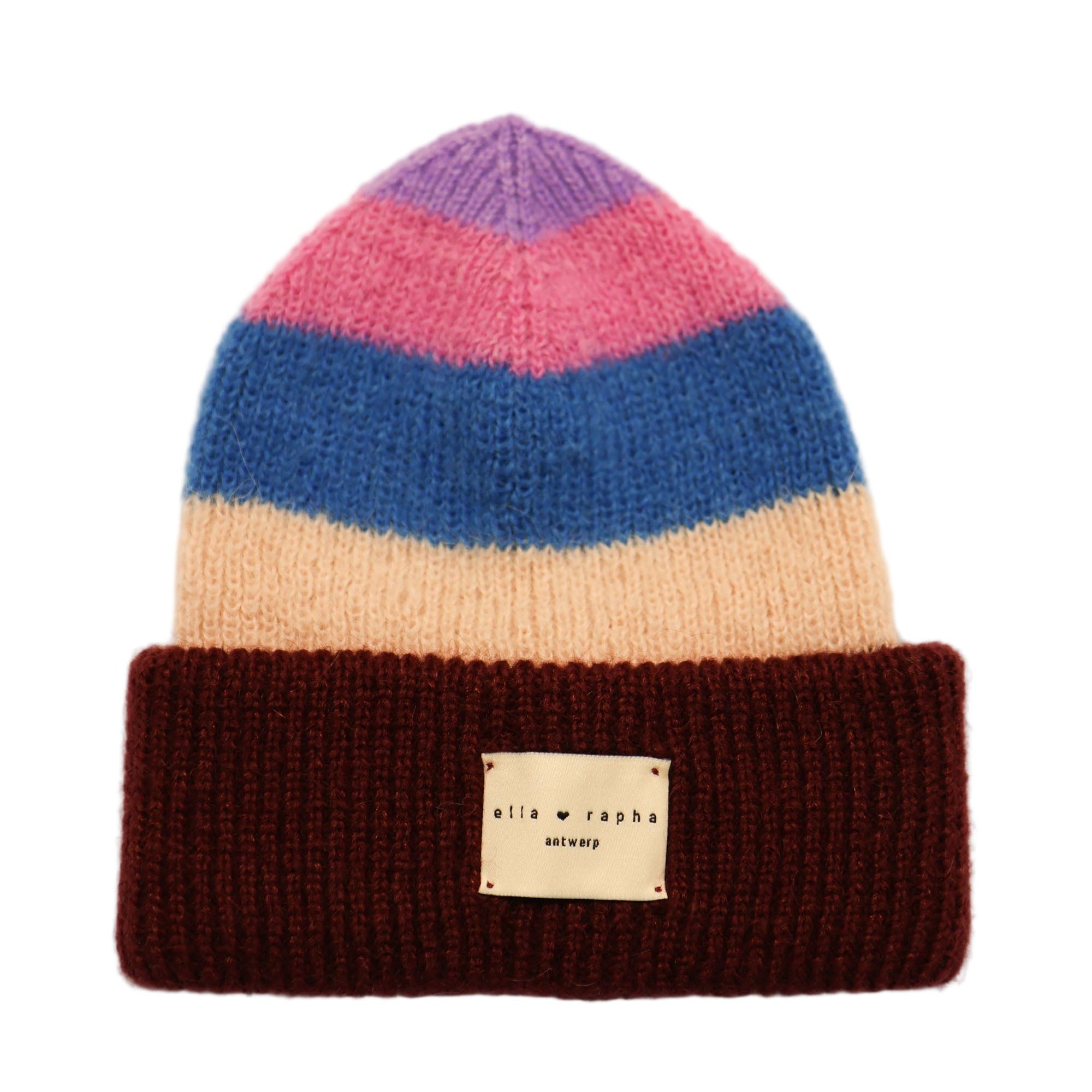 Ella and Rapha berretto lana multicolore bordeaux