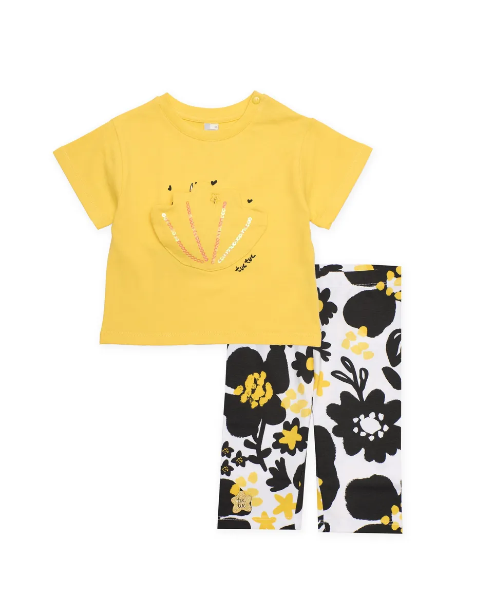 Tuc tuc completo bambina conchiglia giallo
