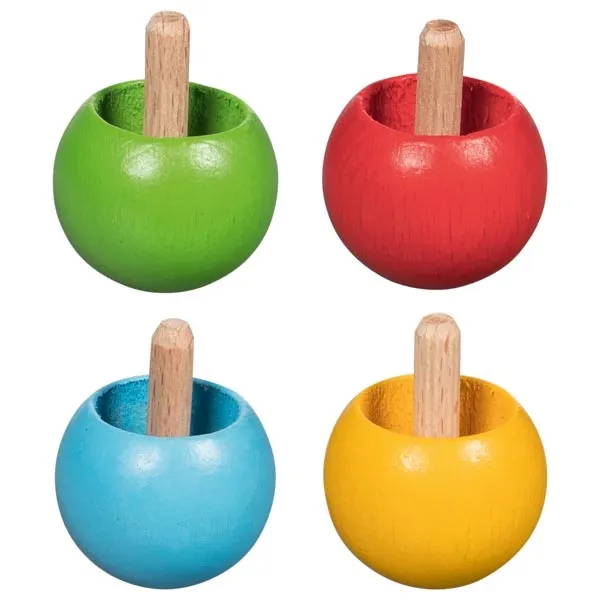 Goki Trottola capovolta trottola legno 3 cm colori primari