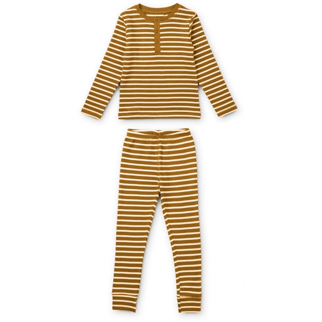 Liewood Wilhelm set maglia pantalone Golden Caramel cotone