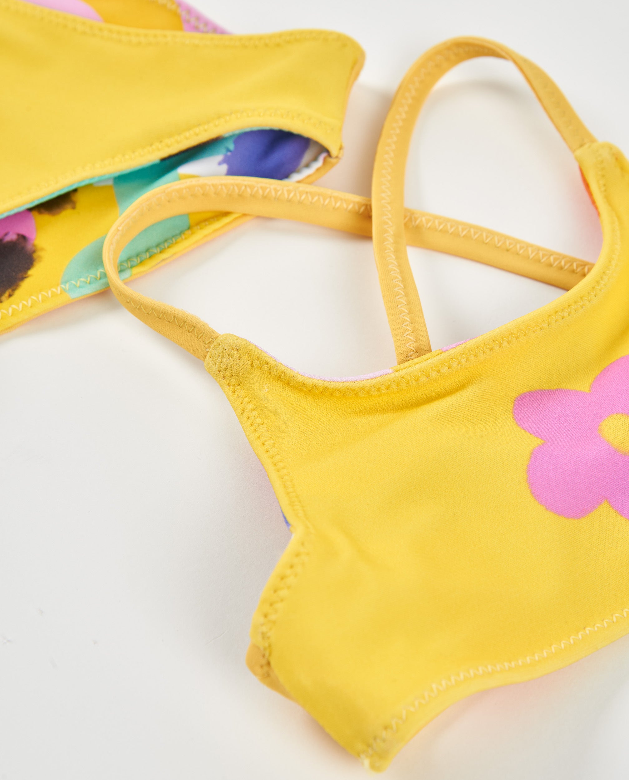 Tuc Tuc bikini bambina giallo due pezzi stampa astratta