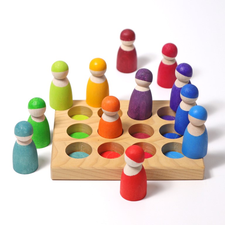 Grimm's Associazione Colori Primari tavoletta legno 12 fori