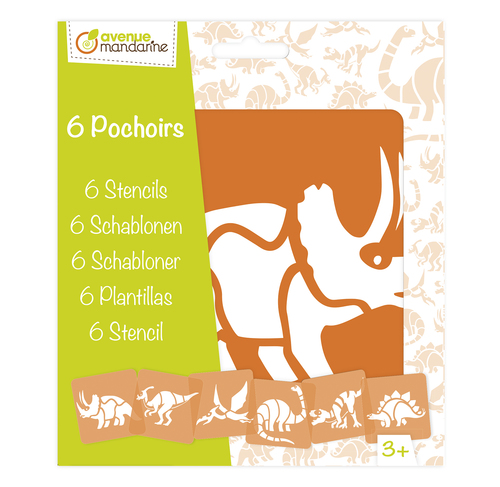 Avenue Mandarine Dinosauri Set 6 Stencil Bambini