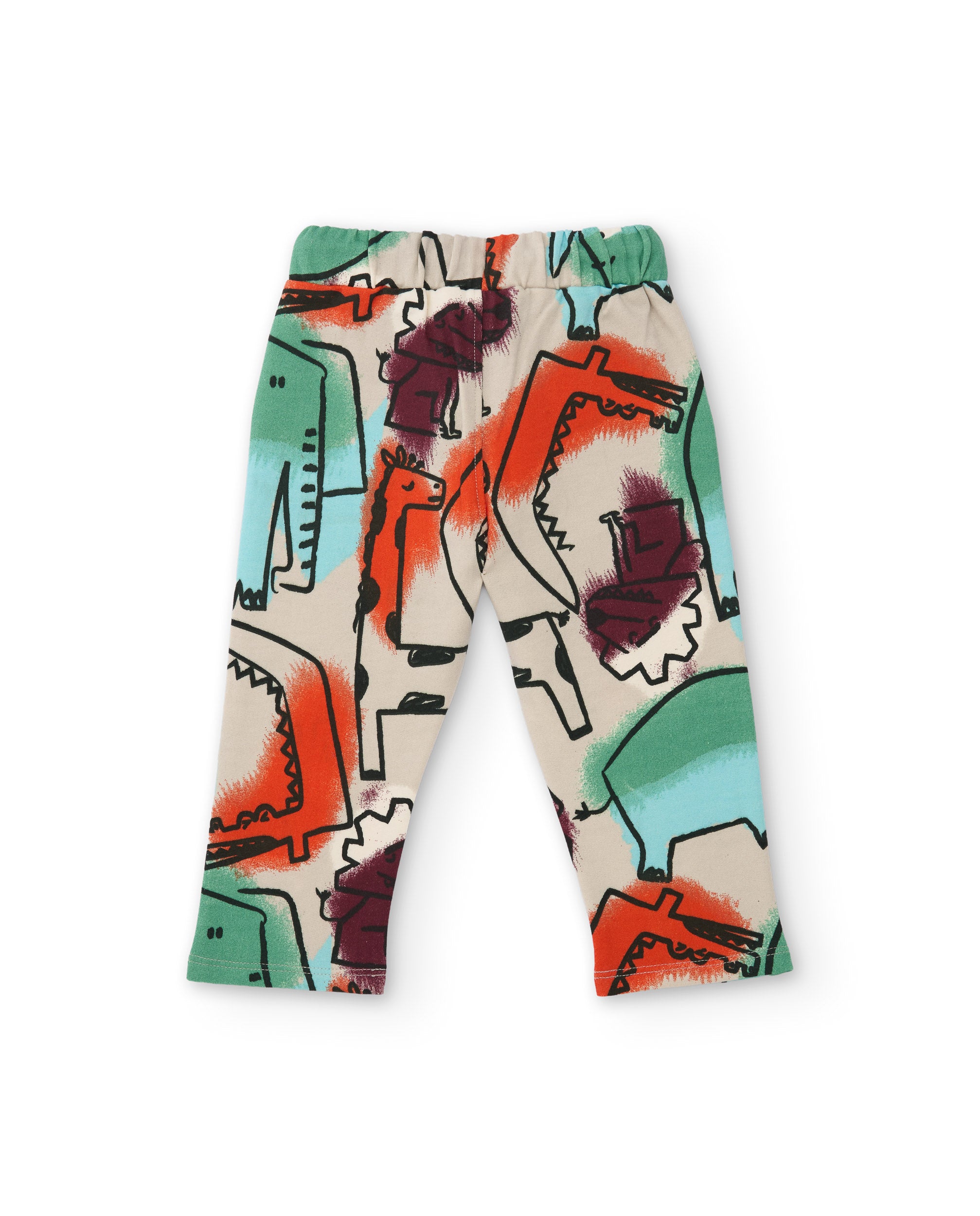 Tuc Tuc pantaloni bambino felpati crudo stampa savana