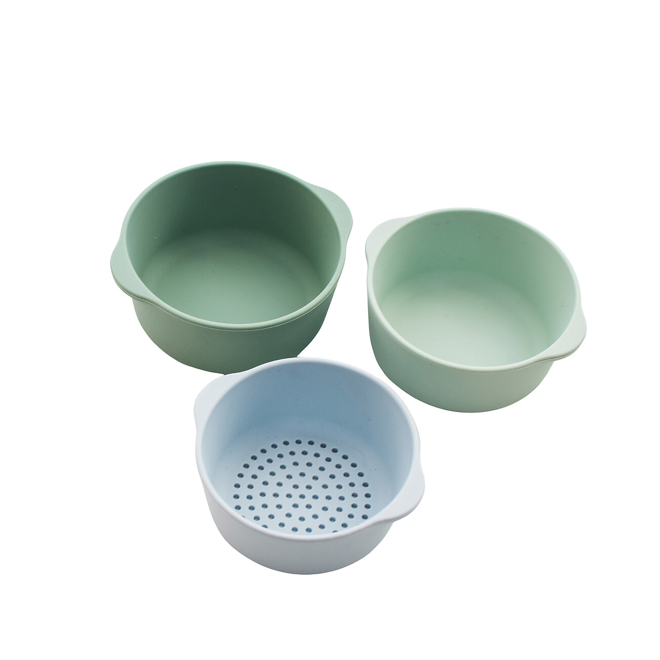 Inspire My Play ciotole silicone impilabili 3 pz verde-blu