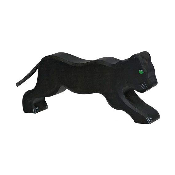 Holztiger Pantera Nera figura animale legno 16 cm