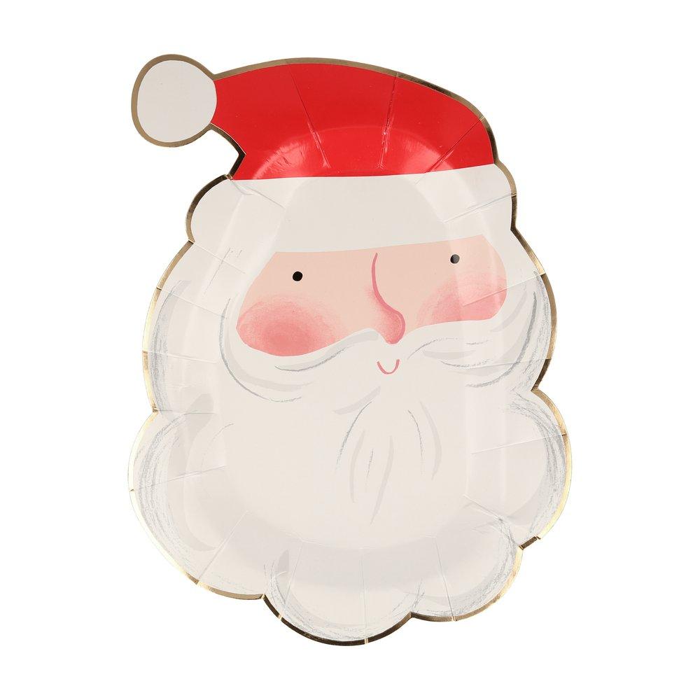 Meri Meri Jolly Santa piatti sagomati 8 pezzi natalizi
