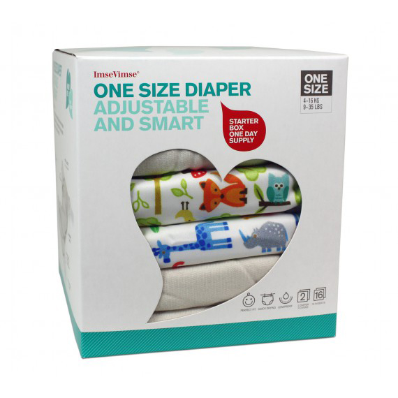 ImseVimse Starter Box pannolini lavabili one size 4-16 kg