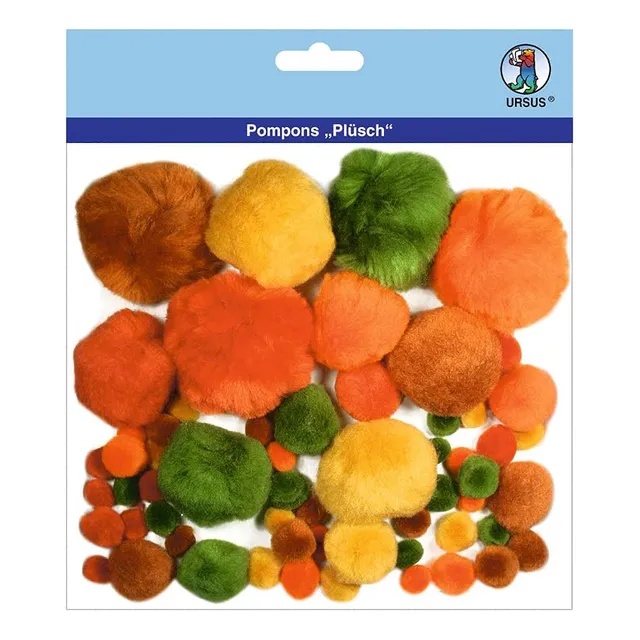 Ursus set pompons peluche autunno 60 pezzi
