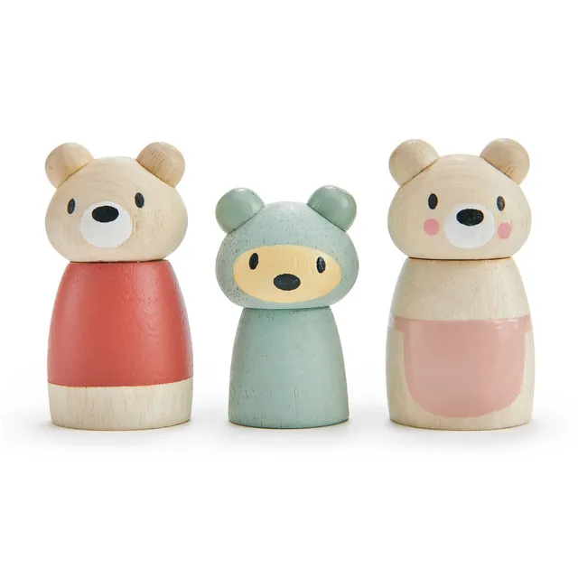 Tender Leaf Bear Tales personaggi legno 3 pezzi pastello