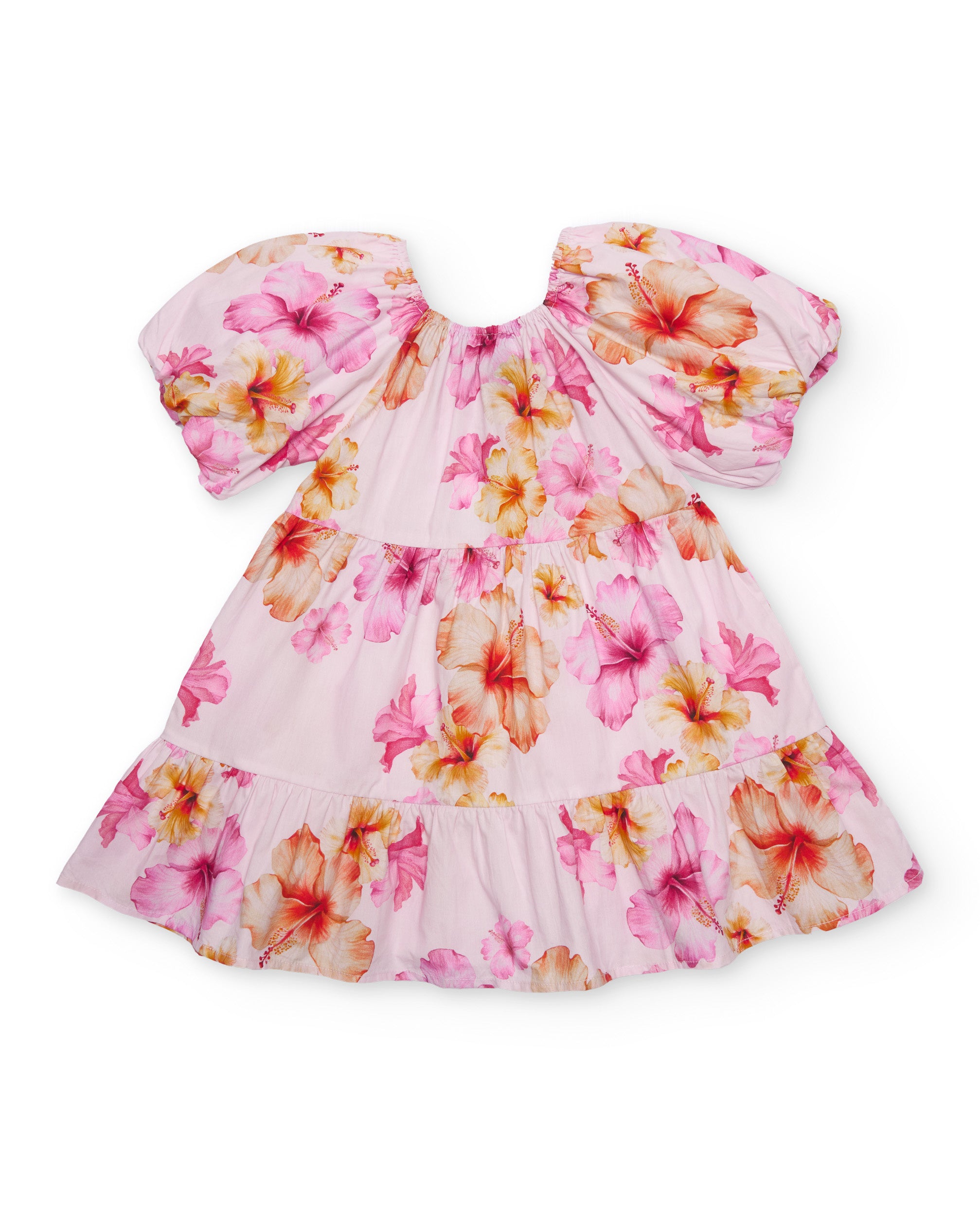 Tuc Tuc vestito bambina rosa fiori maniche a sbuffo