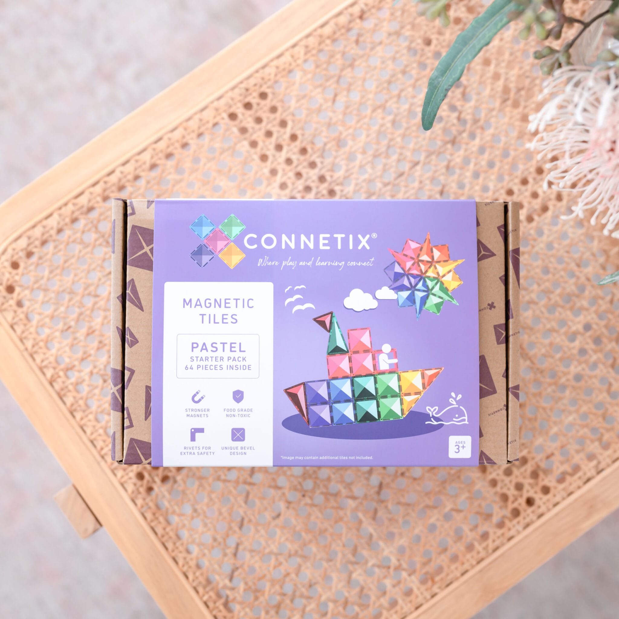 Connetix Pastel Starter Pack costruzioni magnetiche 64 pezzi