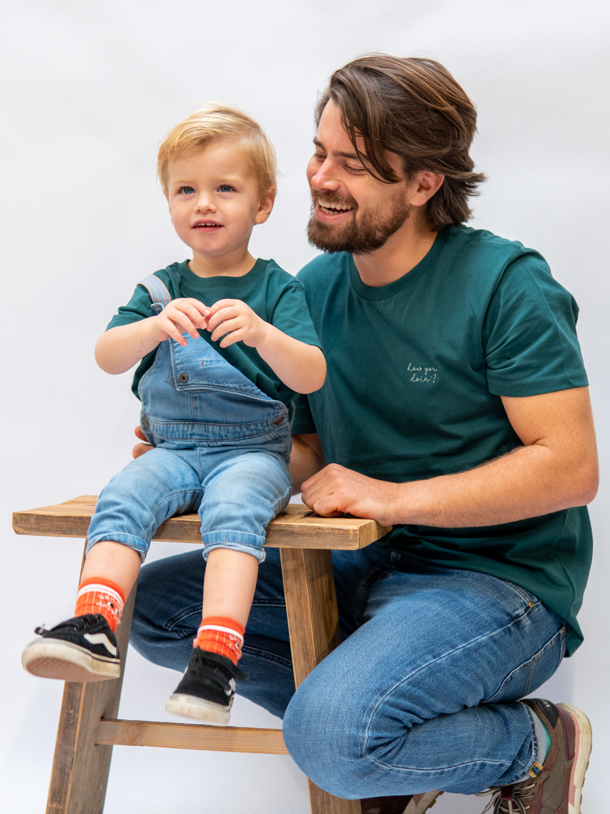 Ella and Rapha How You Doin' t-shirt verde cotone bio