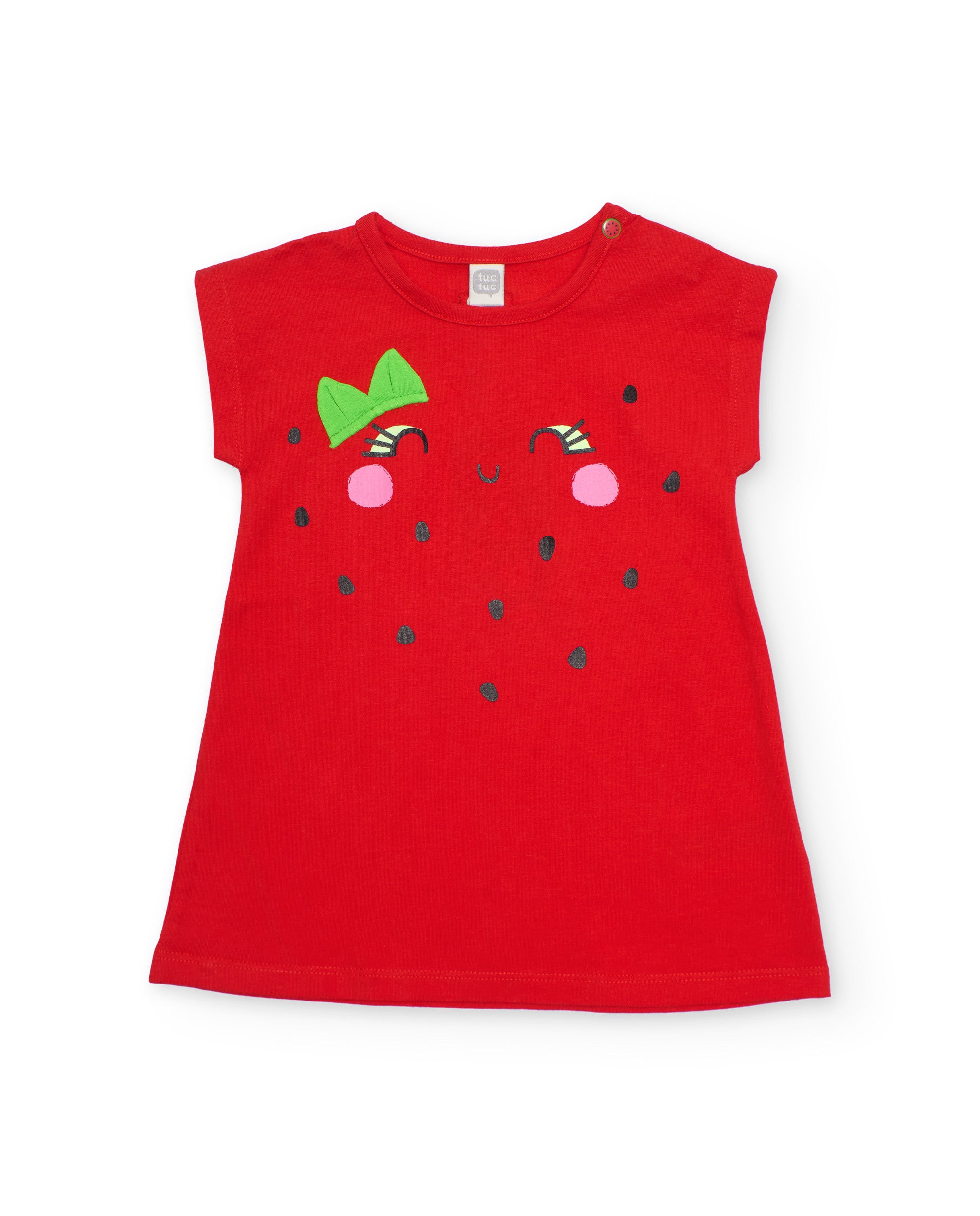 Tuc Tuc vestito bambina rosso in maglia con ricamo