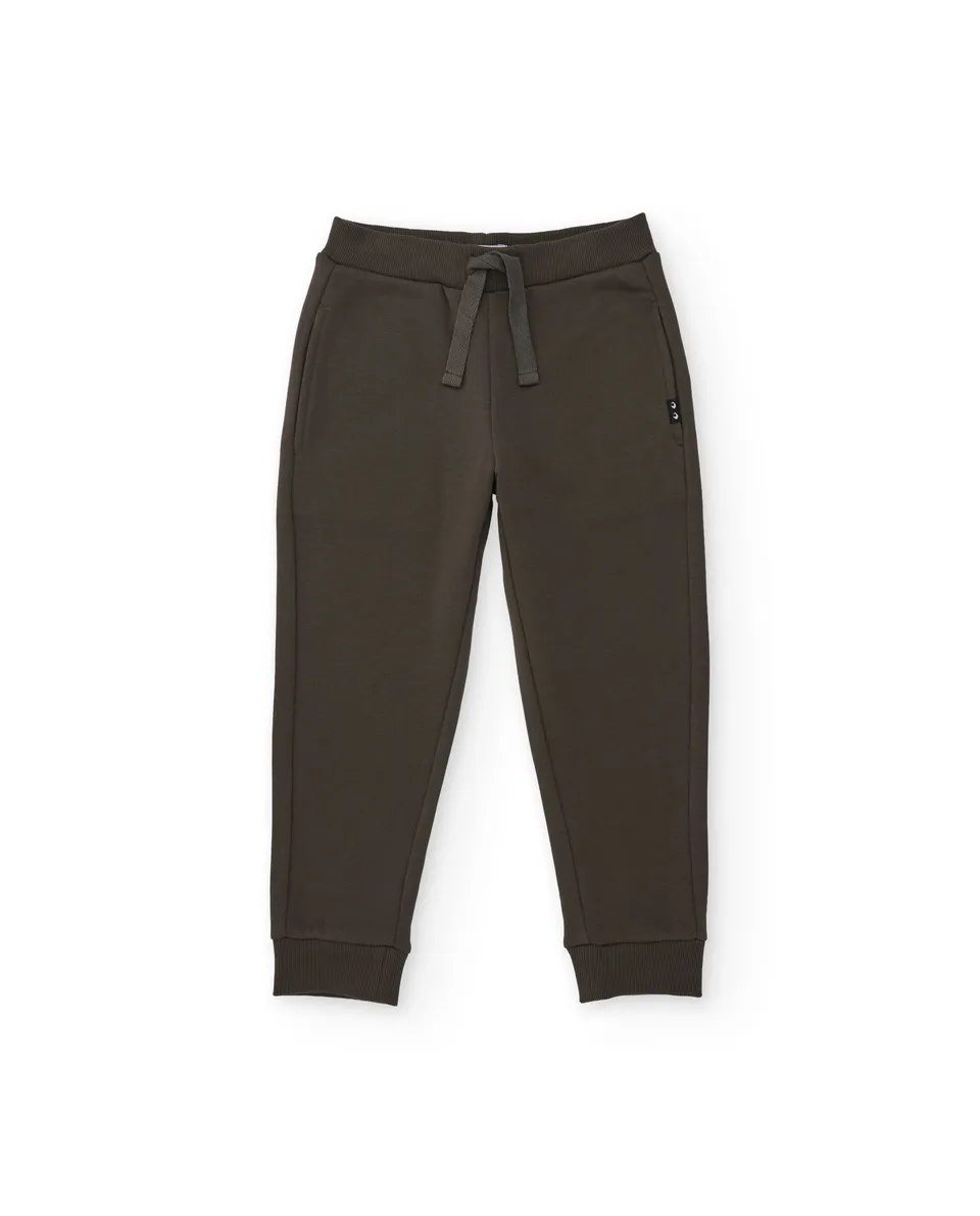 Tuc Tuc pantaloni bambino felpa marrone con polsini