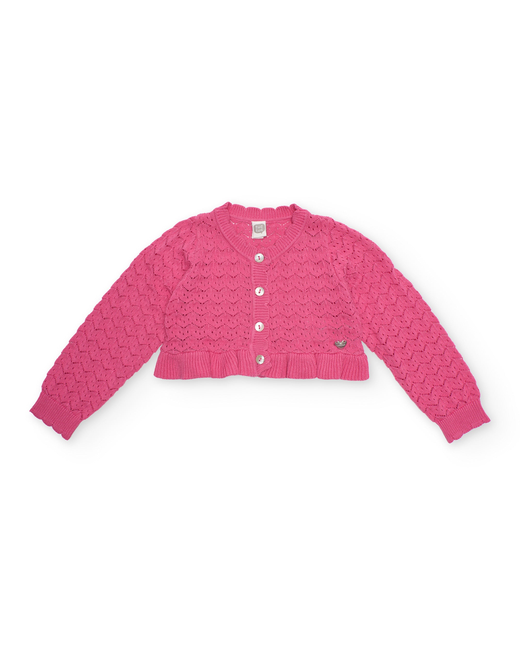 Tuc Tuc cardigan bambina traforato rosa fucsia