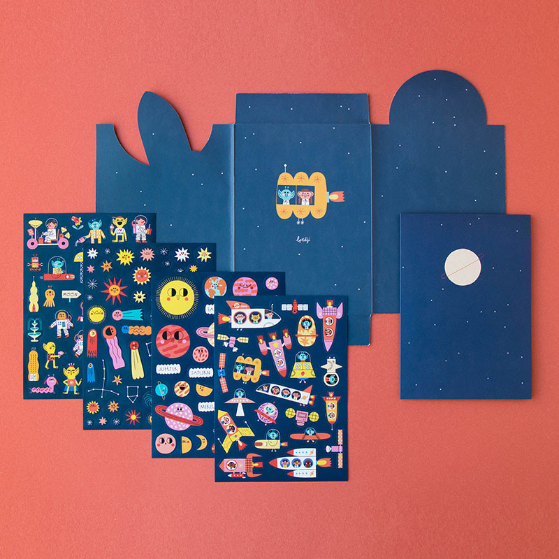 Londji Space cartella 150 sticker rimovibili