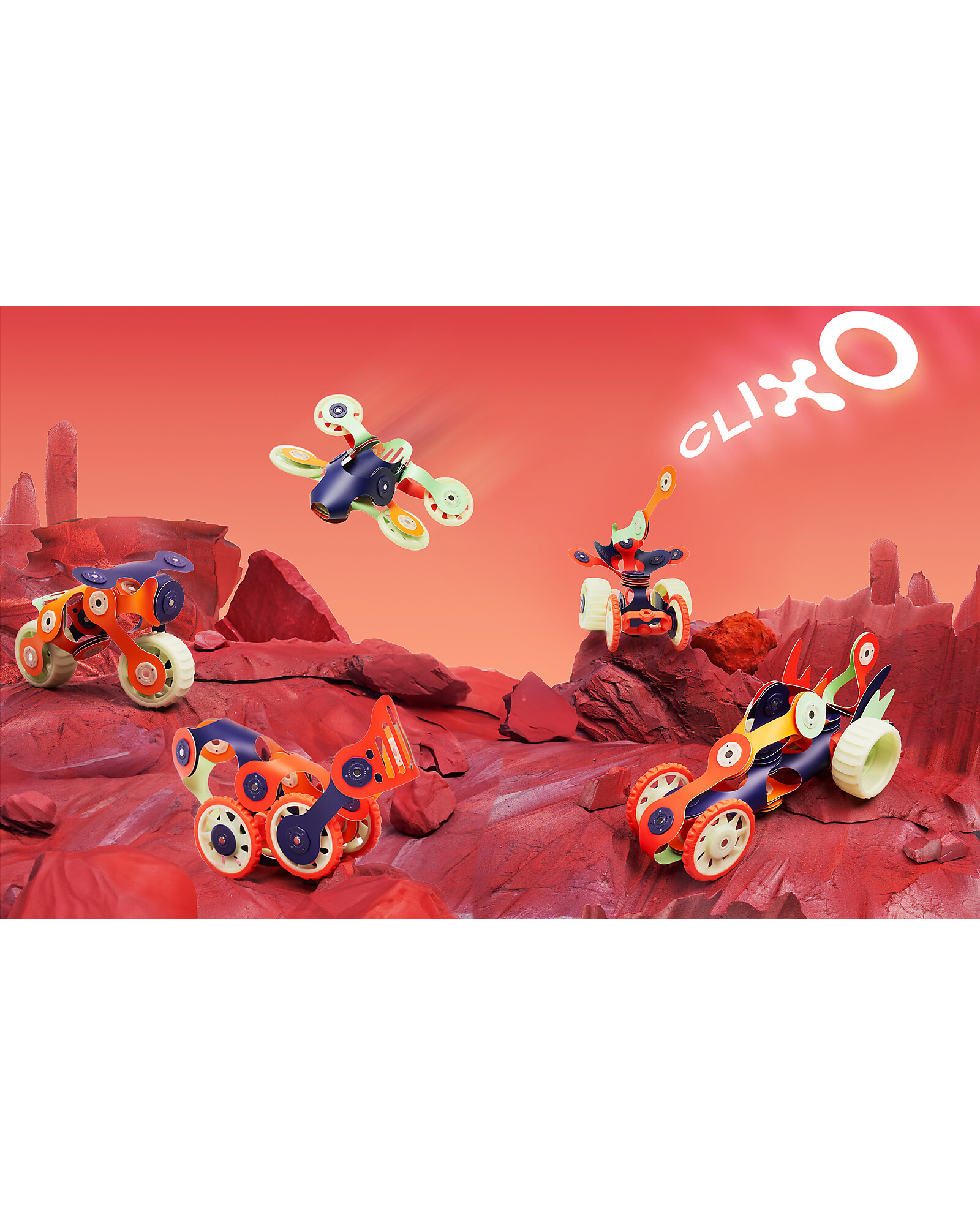 Clixo Mars Rovers gioco magnetico 29 pezzi glow in the dark