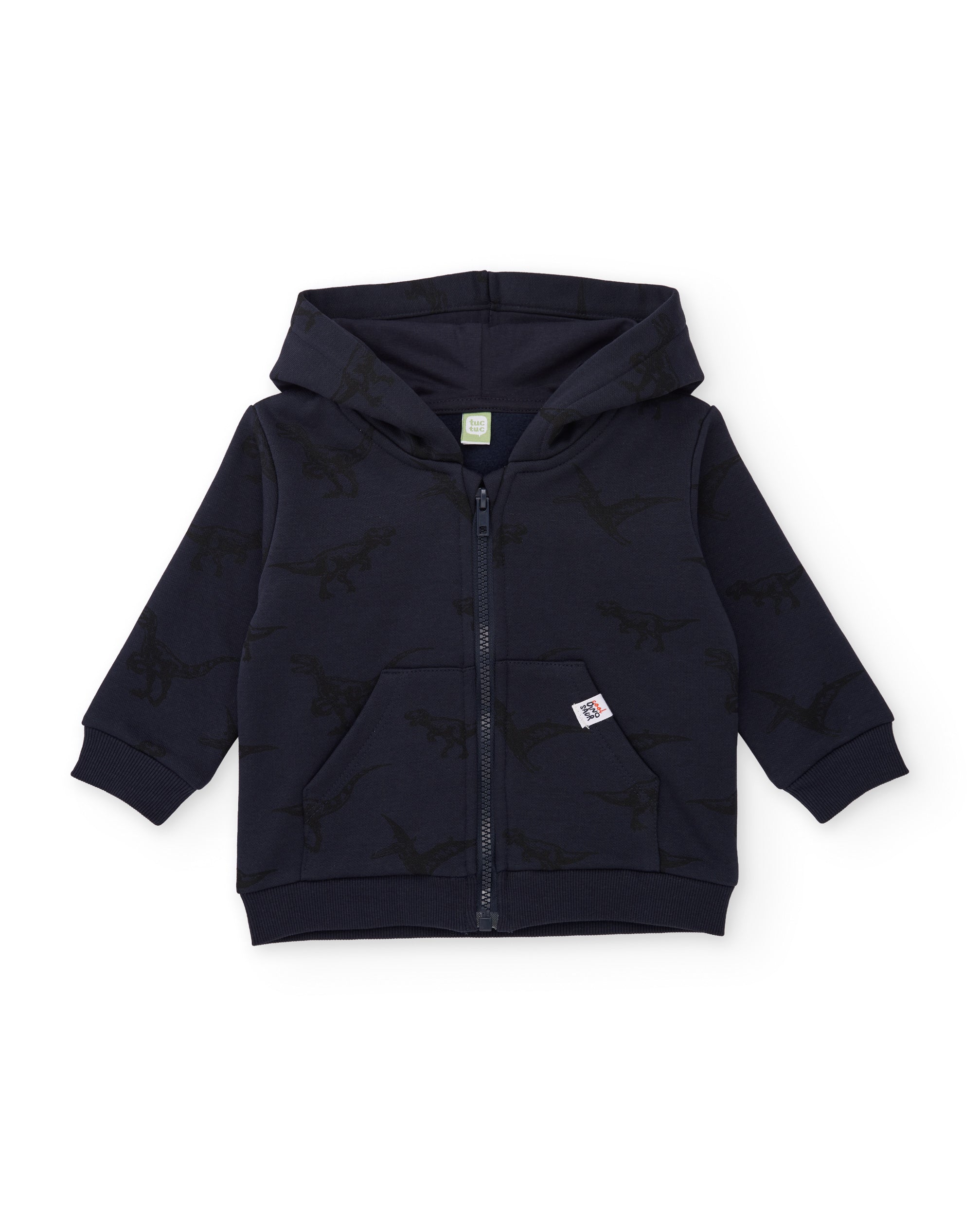 Tuc Tuc felpa bambino cappuccio zip dinosauro blu